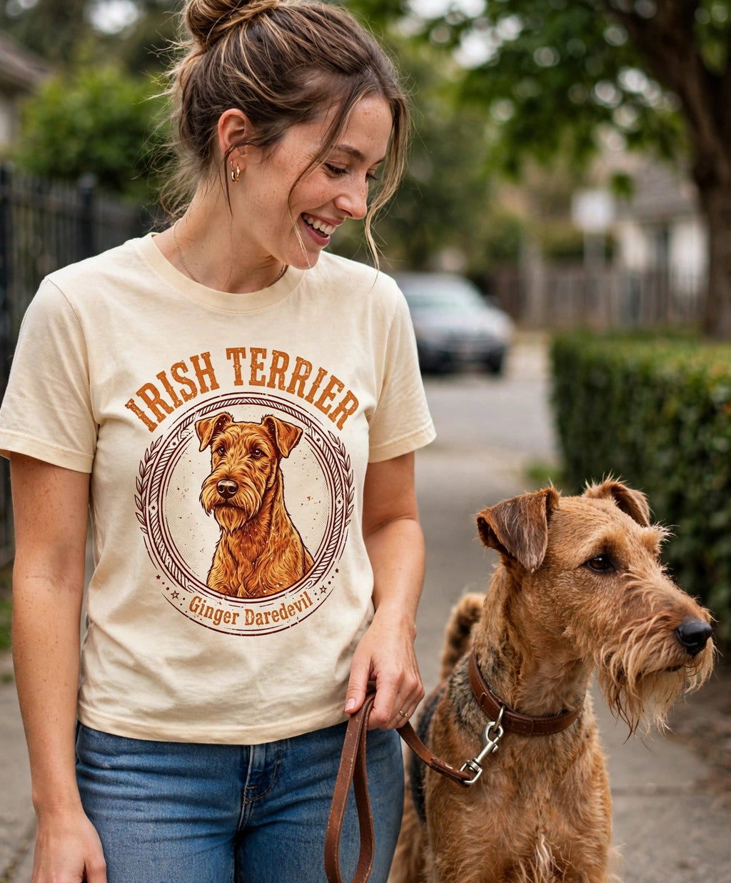 'Ginger Daredevil' Irish Terrier T-Shirt — alternate view