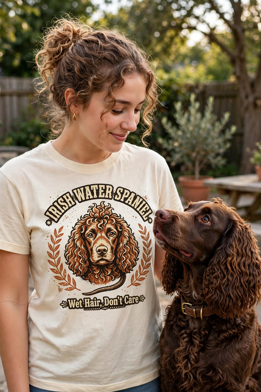 'Curly Cutie' Irish Water Spaniel T-Shirt — alternate view