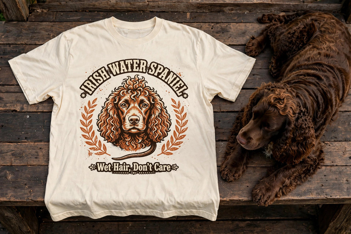 'Curly Cutie' Irish Water Spaniel T-Shirt — alternate view