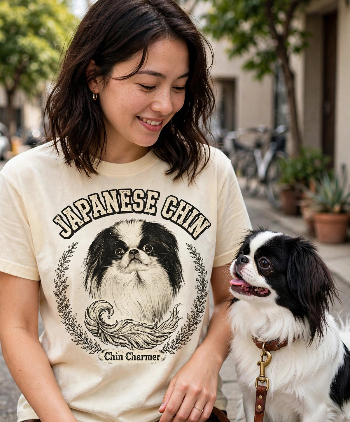 'Chin Charmer' Japanese Chin T-Shirt — alternate view