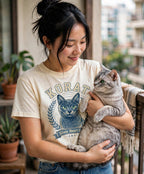 'Silver Heart Cat' Korat Cat T-Shirt — alternate view