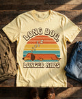 'Long Dog, Longer Naps' Dachshund T-Shirt in Butter
