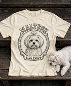 'Silk Fluff' Maltese T-Shirt in Butter