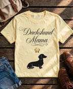 Dachshund Mama Dachshund Tee - Butter flat lay