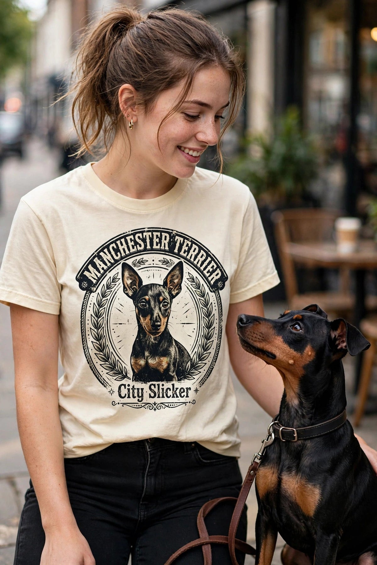 'City Slicker' Manchester Terrier T-Shirt — alternate view