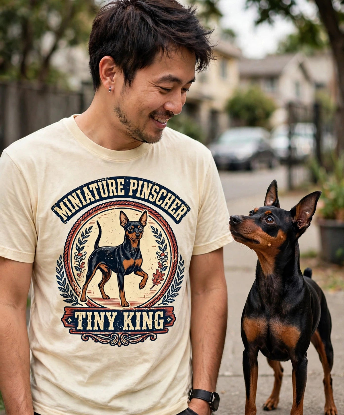 'Tiny King' Miniature Pinscher T-Shirt — alternate view