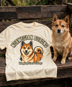 'Curly Tail' Norwegian Buhund T-Shirt in Butter