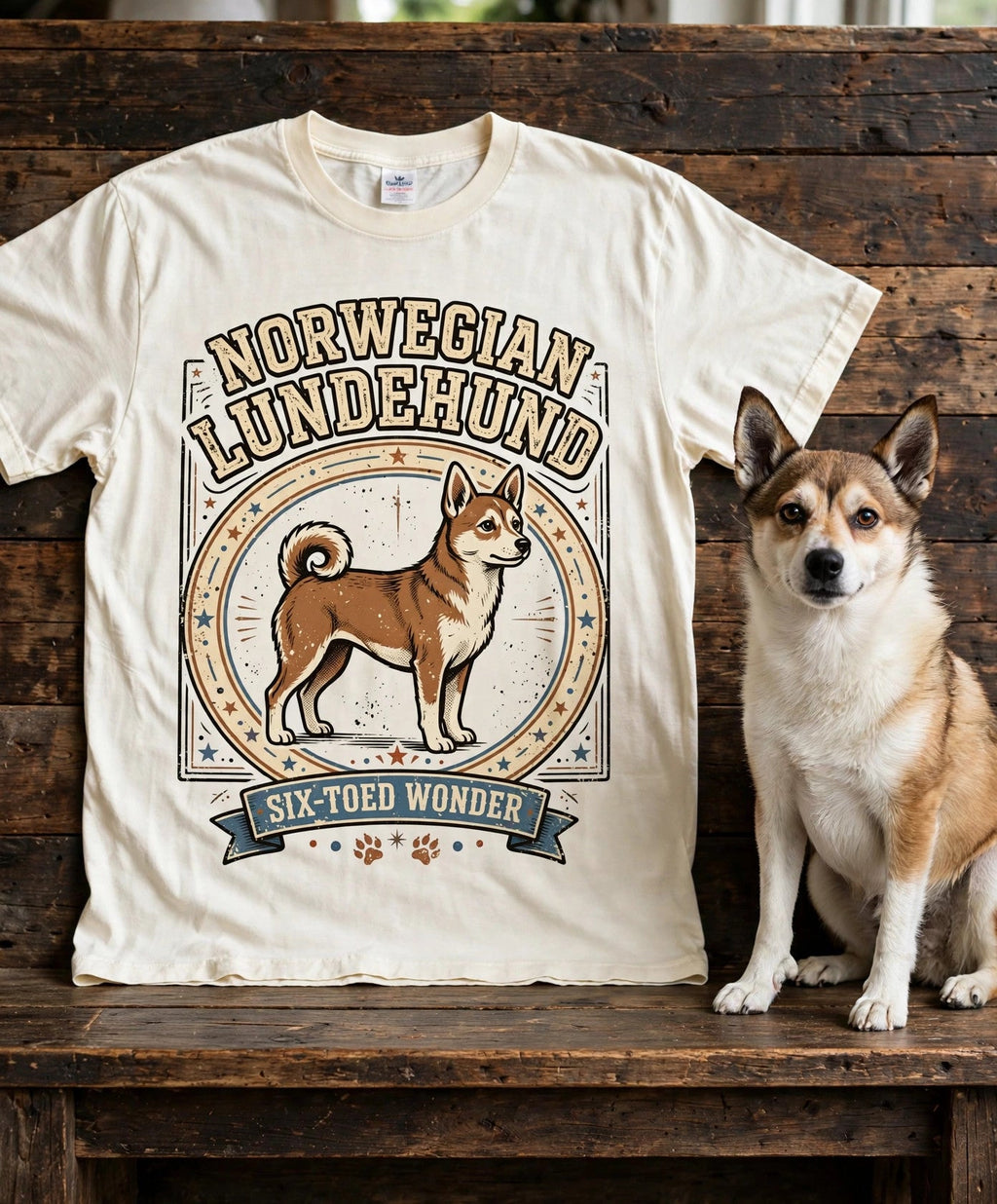 'Six-Toed Wonder' Norwegian Lundehund T-Shirt — alternate view