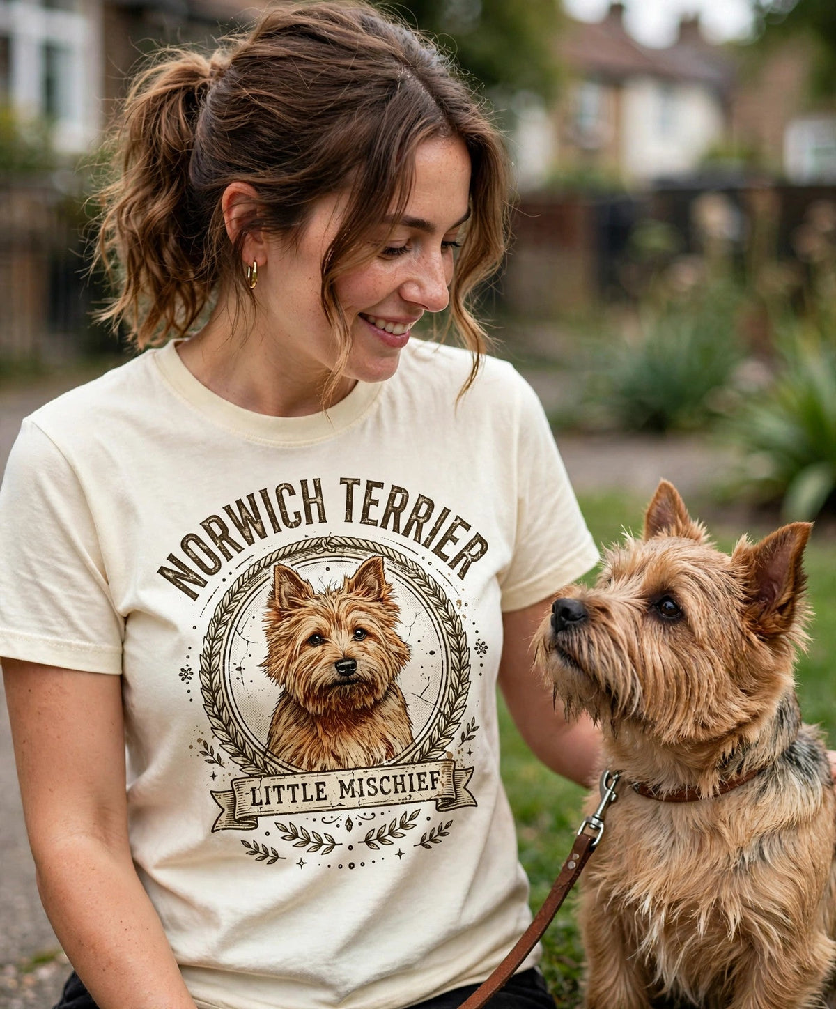 'Little Mischief' Norwich Terrier T-Shirt — alternate view