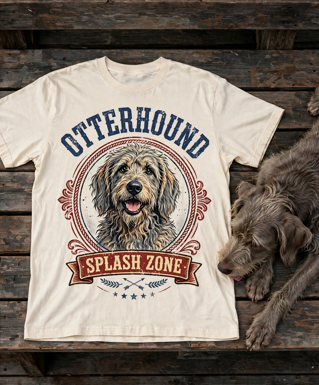 'Splash Zone' Otterhound T-Shirt in Butter
