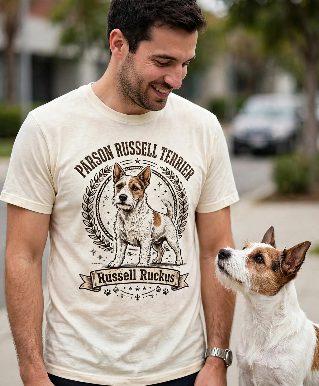 'Russell Ruckus' Parson Russell Terrier T-Shirt — alternate view