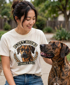 'Brindle And Brave' Plott Hound T-Shirt — alternate view