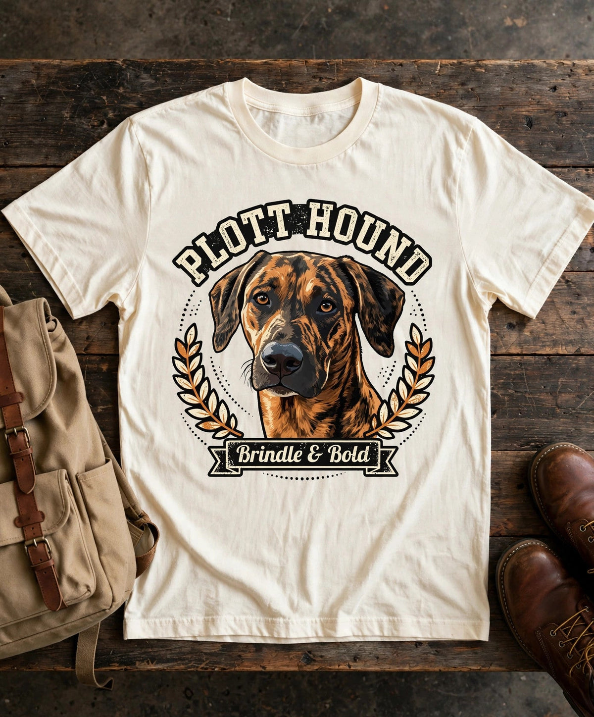 'Brindle And Brave' Plott Hound T-Shirt — alternate view