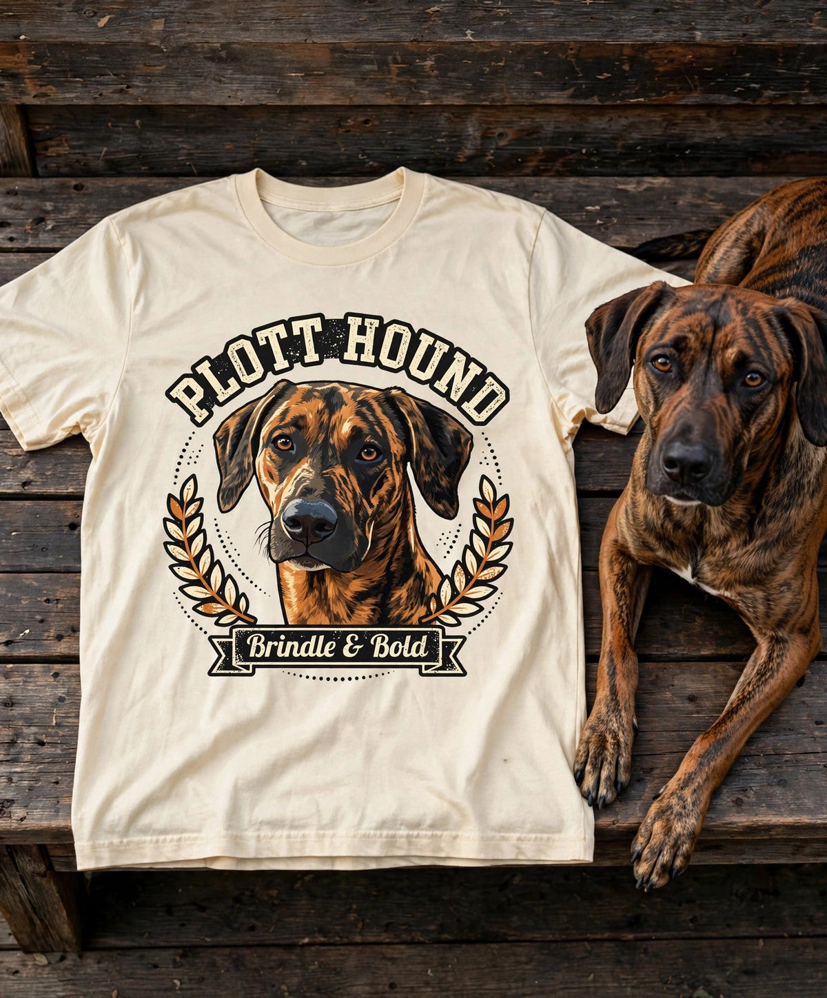 Plott Hound Brindle And Brave Tee — Comfort Colors fabric detail