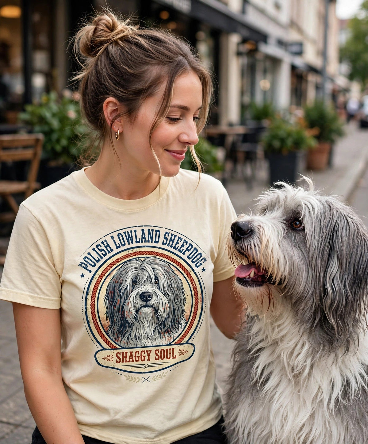 'Shaggy Soul' Polish Lowland Sheepdog T-Shirt — alternate view