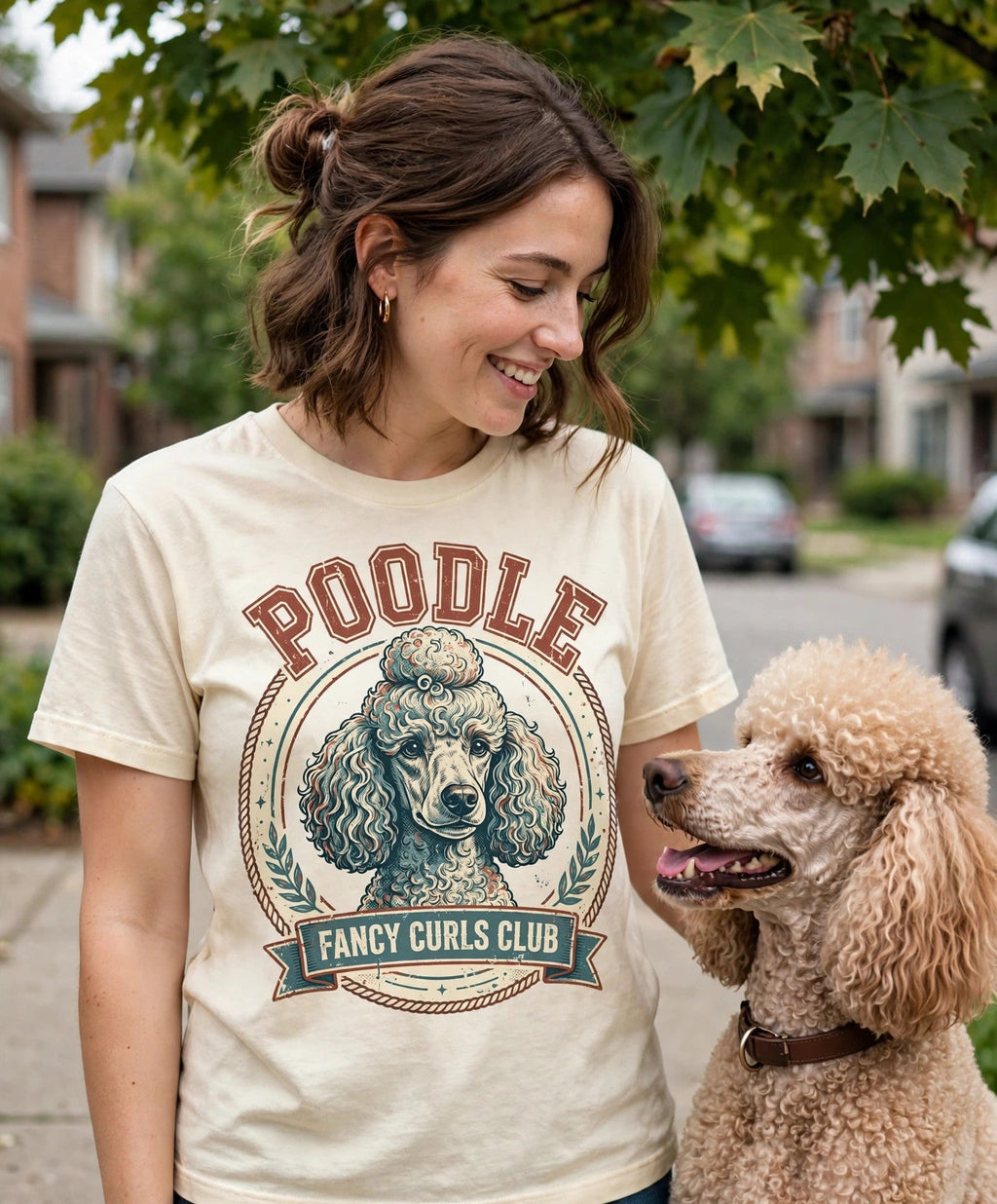 'Fancy Curls Club' Poodle T-Shirt — alternate view