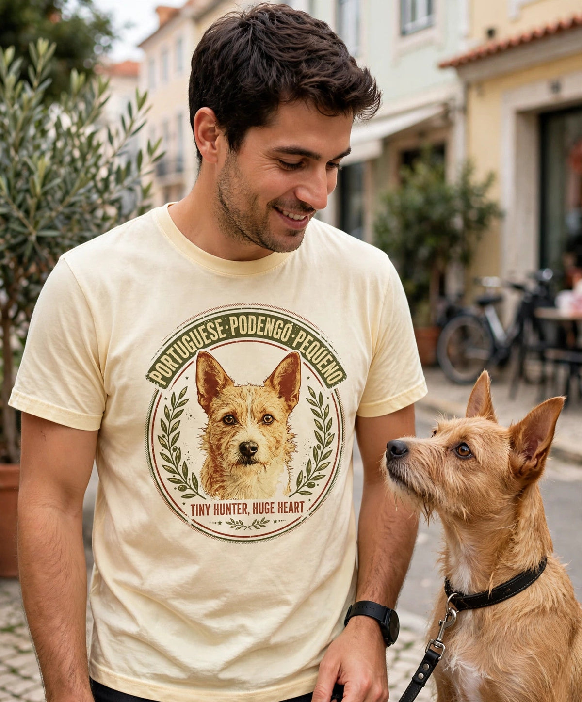 'Podengo Tiny Hunter' Portuguese Podengo Pequeno T-Shirt — alternate view