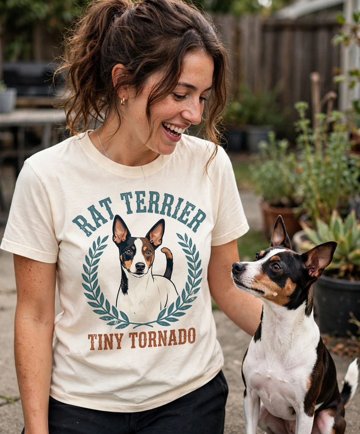 'Tiny Tornado' Rat Terrier T-Shirt in Butter