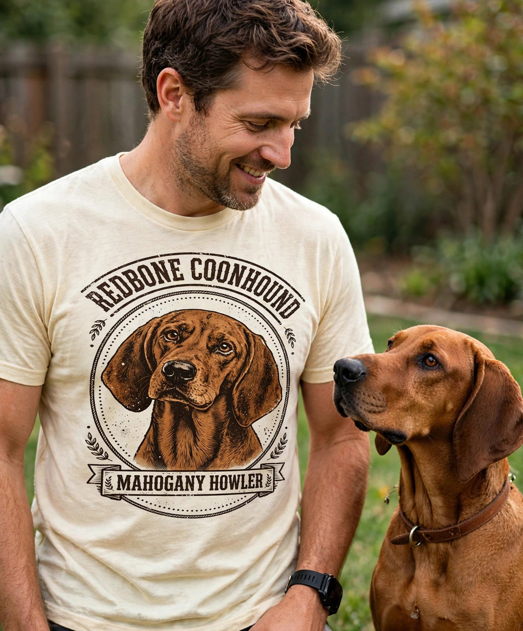 'Mahogany Howler' Redbone Coonhound T-Shirt — alternate view