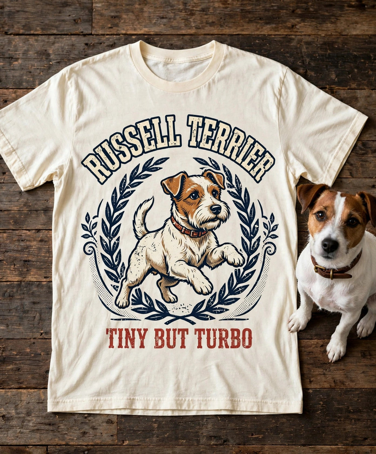 'Tiny But Turbo' Russell Terrier T-Shirt in Butter