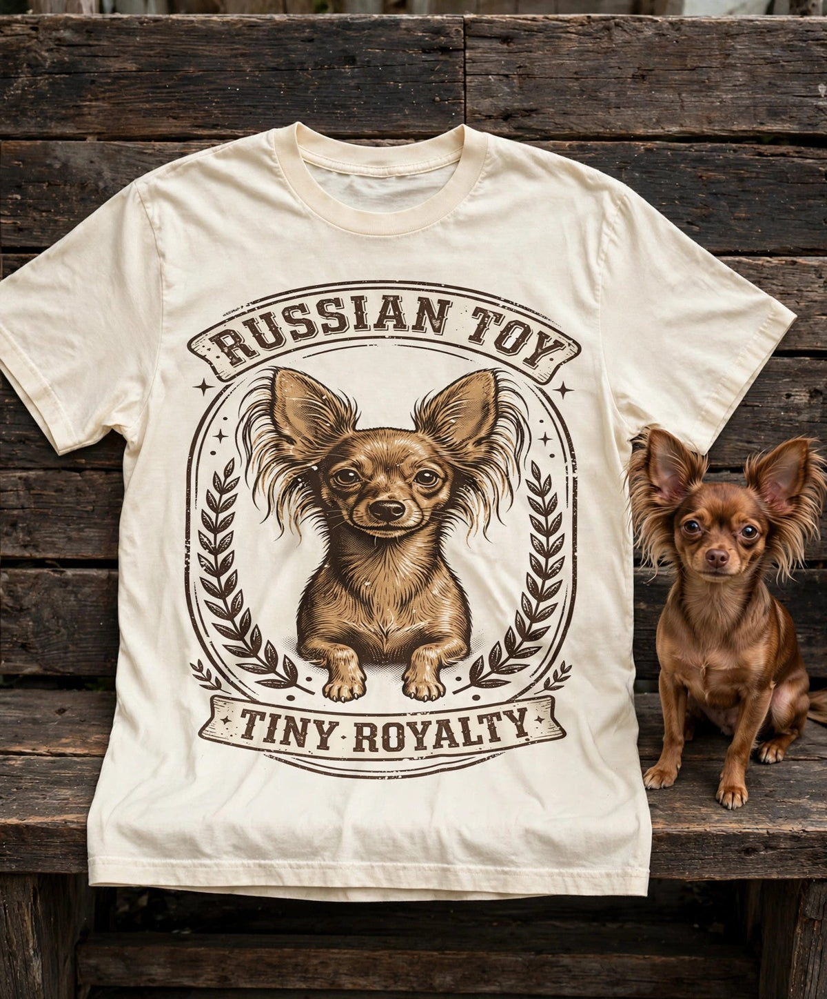'Tiny Royalty' Russian Toy T-Shirt in Butter