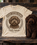 'Fluffy Comrade' Russian Tsvetnaya Bolonka T-Shirt in Butter