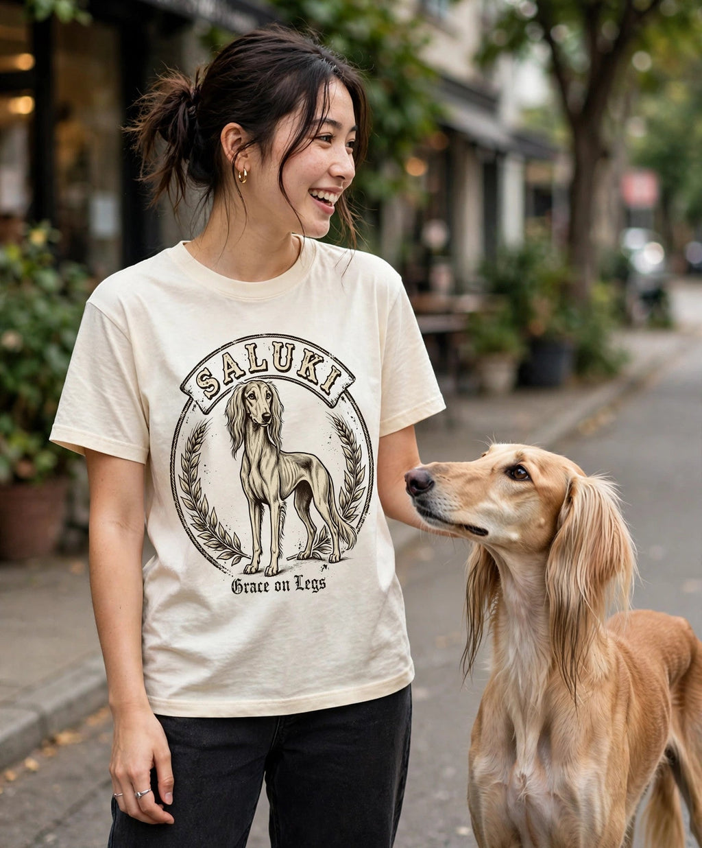 'Grace on Legs' Saluki T-Shirt — alternate view