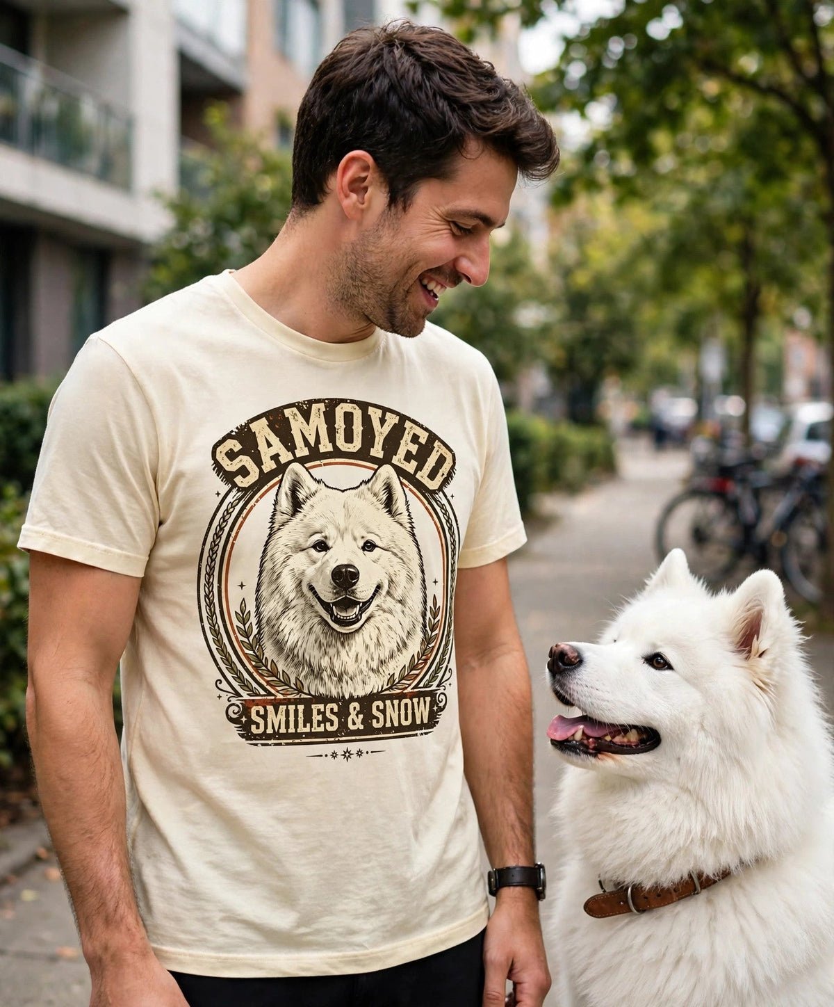 'Smiles & Snow' Samoyed T-Shirt — alternate view
