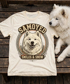 'Smiles & Snow' Samoyed T-Shirt in Butter