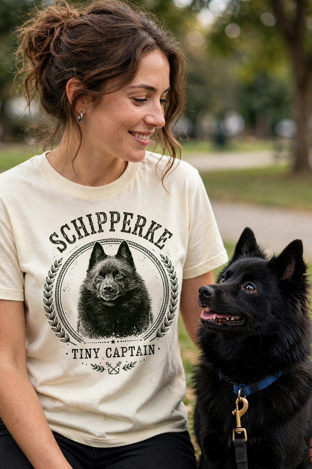 'Tiny Captain' Schipperke T-Shirt — alternate view