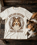 'Sheltie Shuffle' Shetland Sheepdog T-Shirt in Butter
