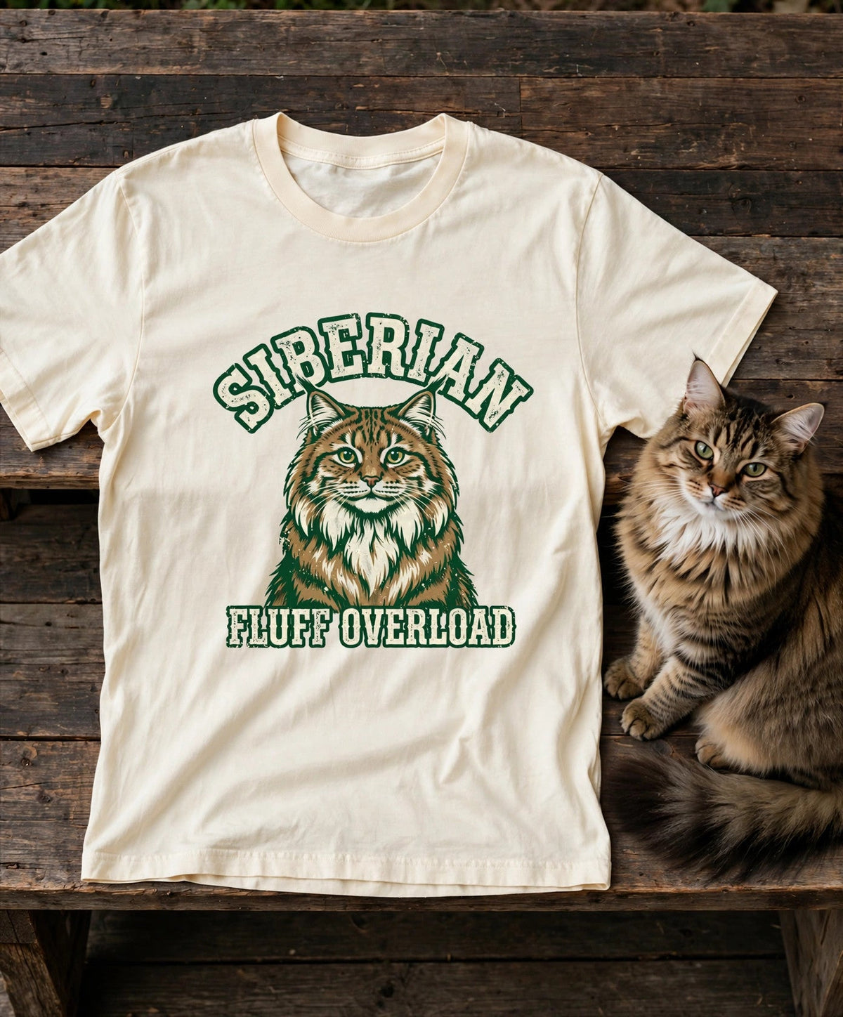 'Fluff Overload Siberian' Siberian T-Shirt in Butter