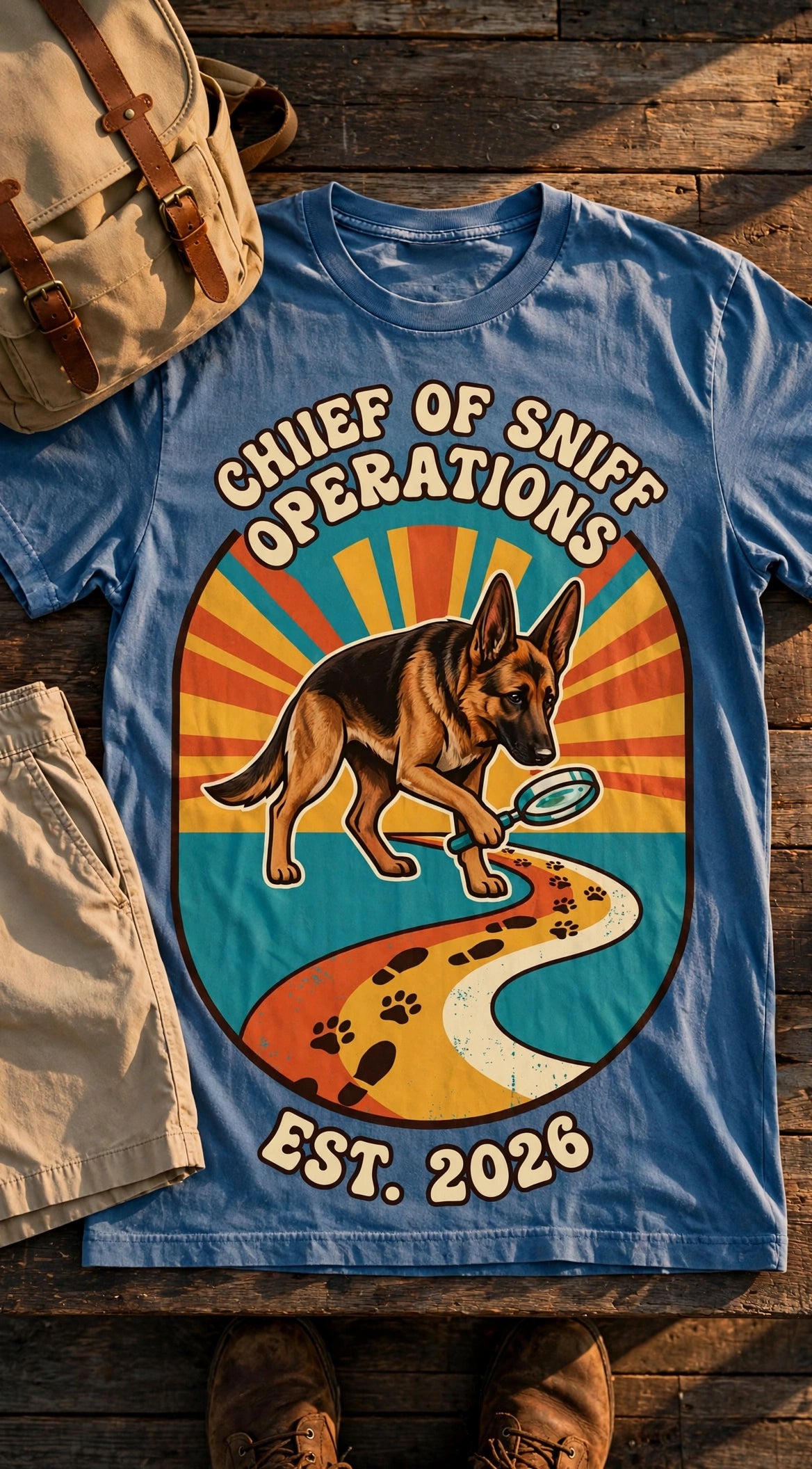 Chief of Sniff Operations - Blue Jean flat lay