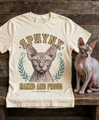 'Naked And Proud' Sphynx T-Shirt in Butter