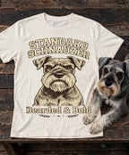 'Bearded & Bold' Standard Schnauzer T-Shirt in Butter