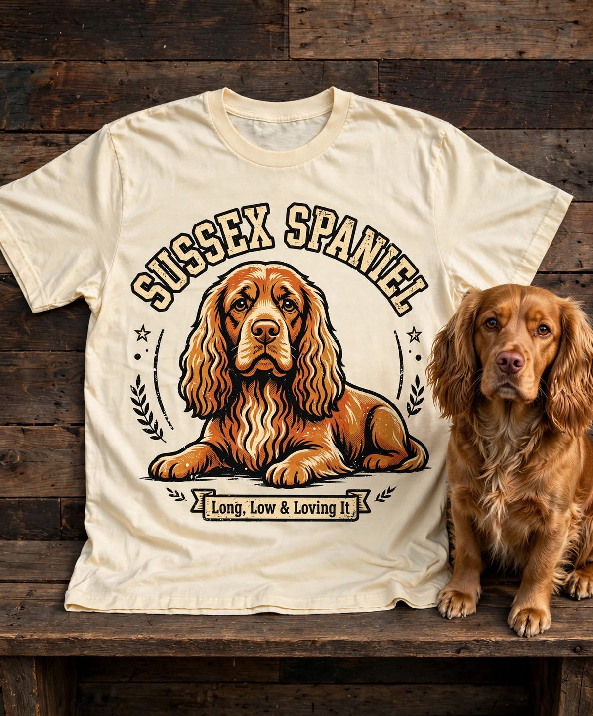 Sussex Spaniel Chill Chaser Tee — Comfort Colors fabric detail