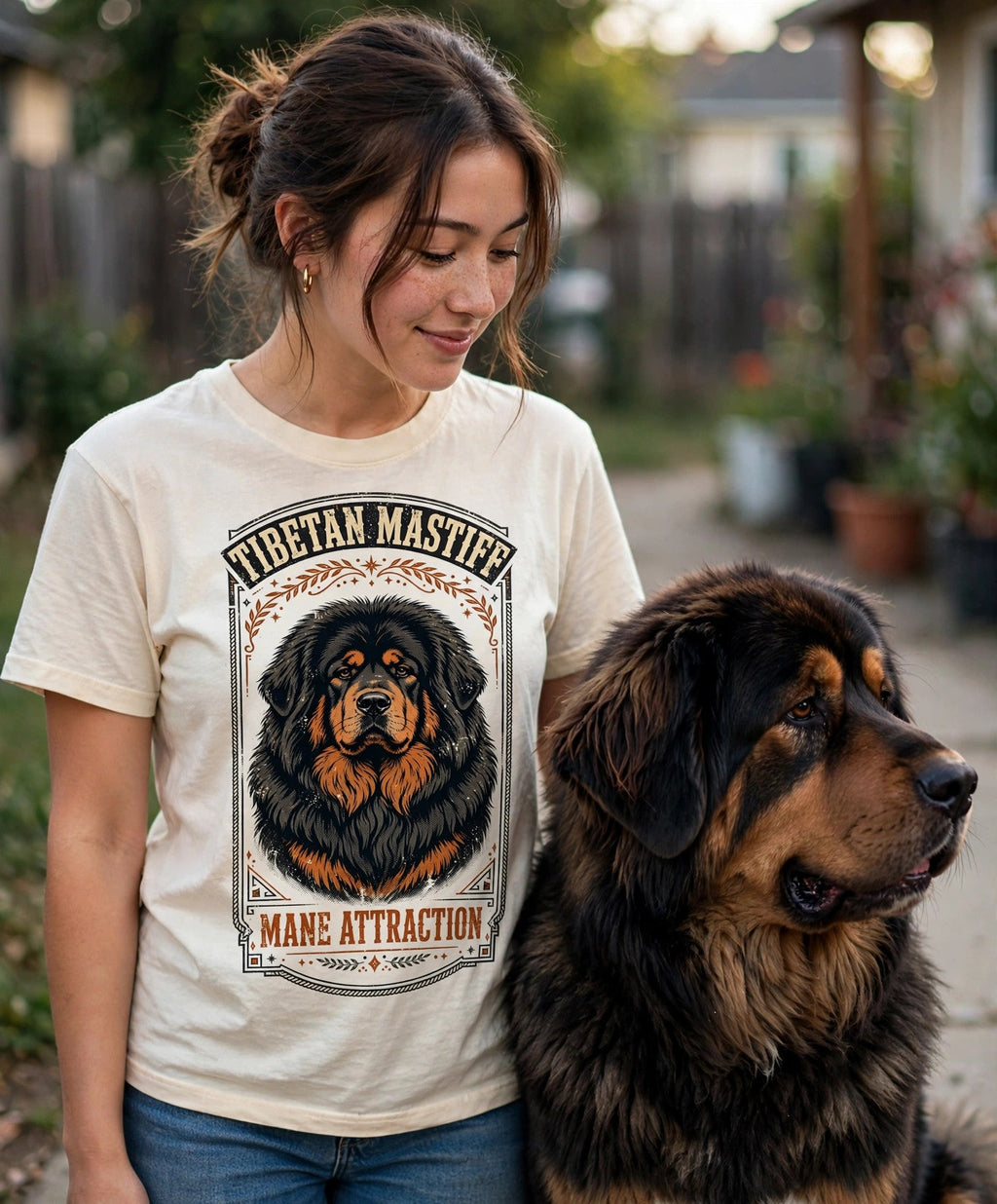 'Mane Attraction' Tibetan Mastiff T-Shirt — alternate view