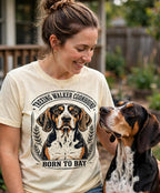 'Born To Bay' Treeing Walker Coonhound T-Shirt in Butter