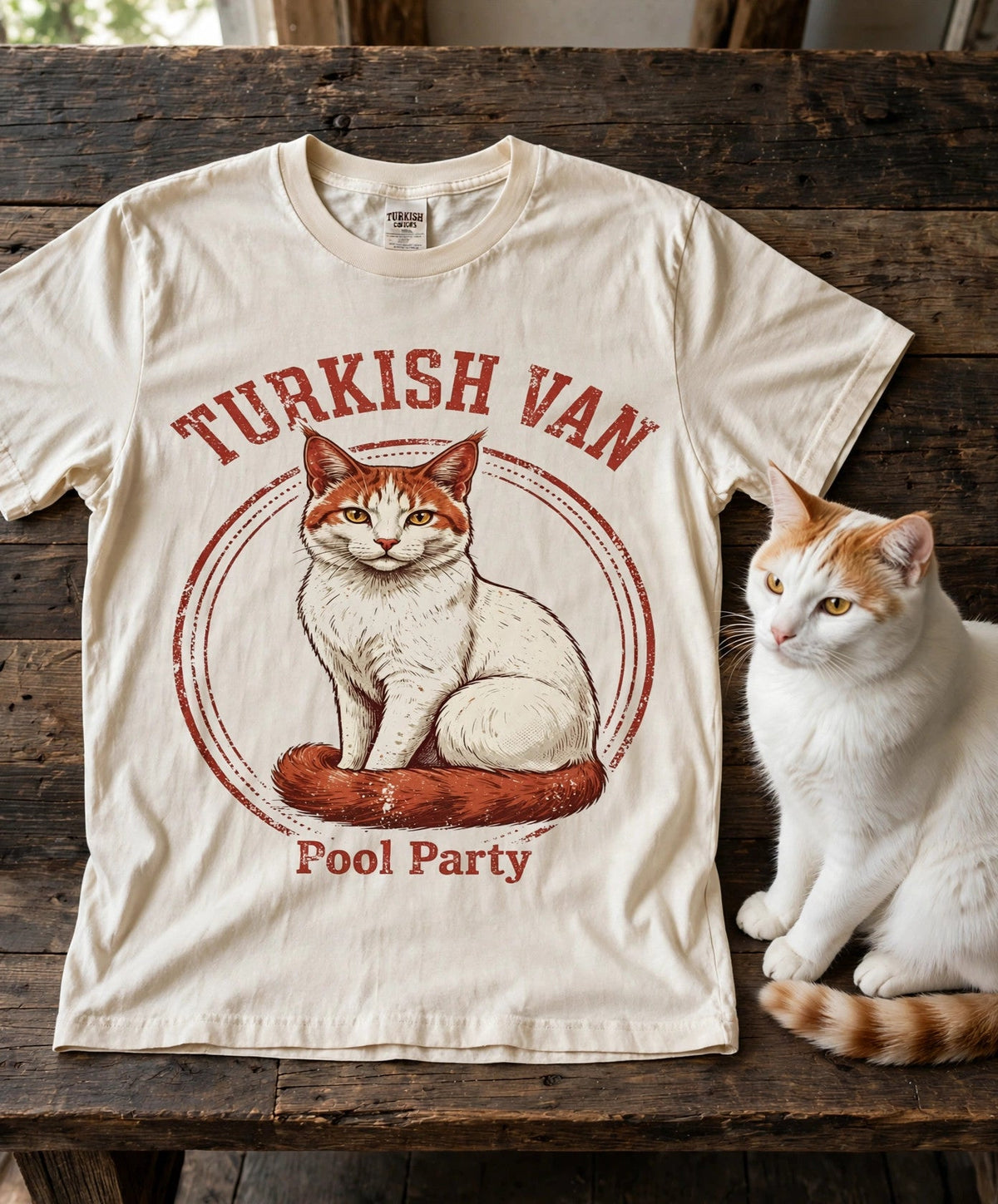 Turkish Van Pool Party Tee — Comfort Colors fabric detail