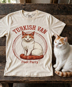 'Pool Party' Turkish Van Cat T-Shirt in Butter