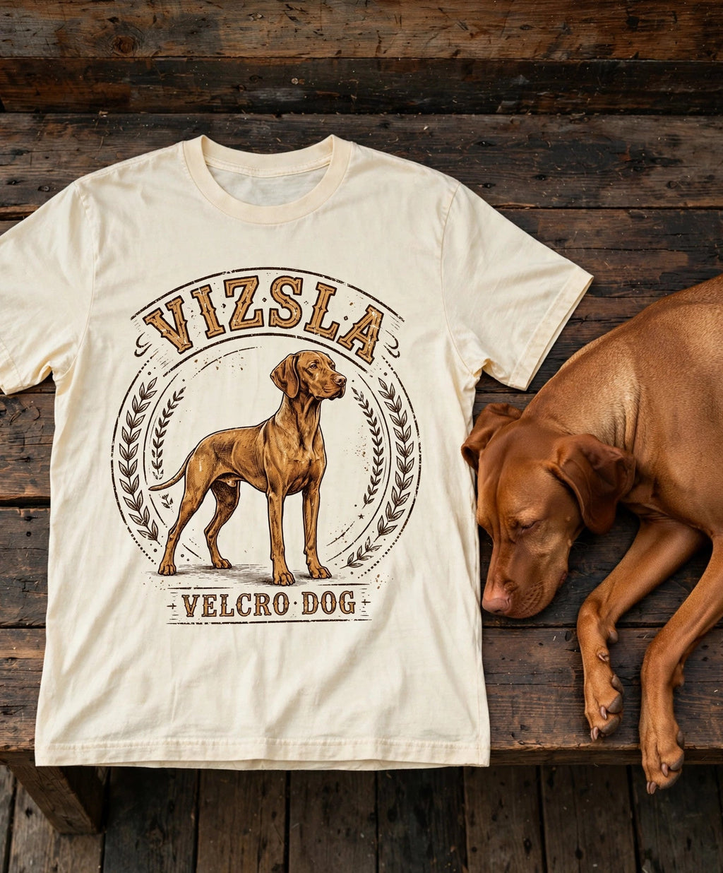 'Velcro Dog' Vizsla T-Shirt — alternate view