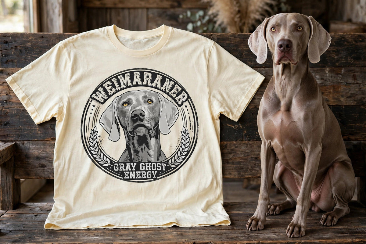 'Gray Ghost' Weimaraner T-Shirt — alternate view