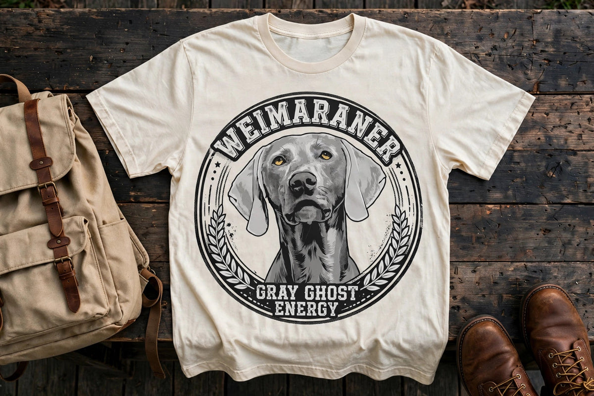 'Gray Ghost' Weimaraner T-Shirt — alternate view