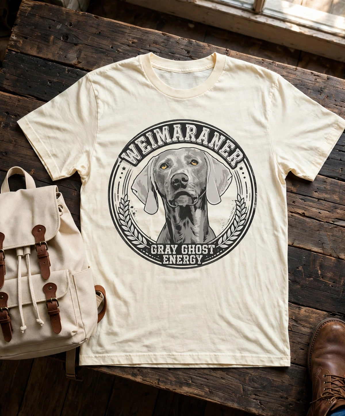 'Gray Ghost' Weimaraner T-Shirt — alternate view