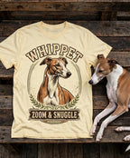 'Zoom & Snuggle' Whippet T-Shirt in Butter