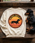 'Wiener Takes All' Dachshund Sweatshirt in Blue Jean