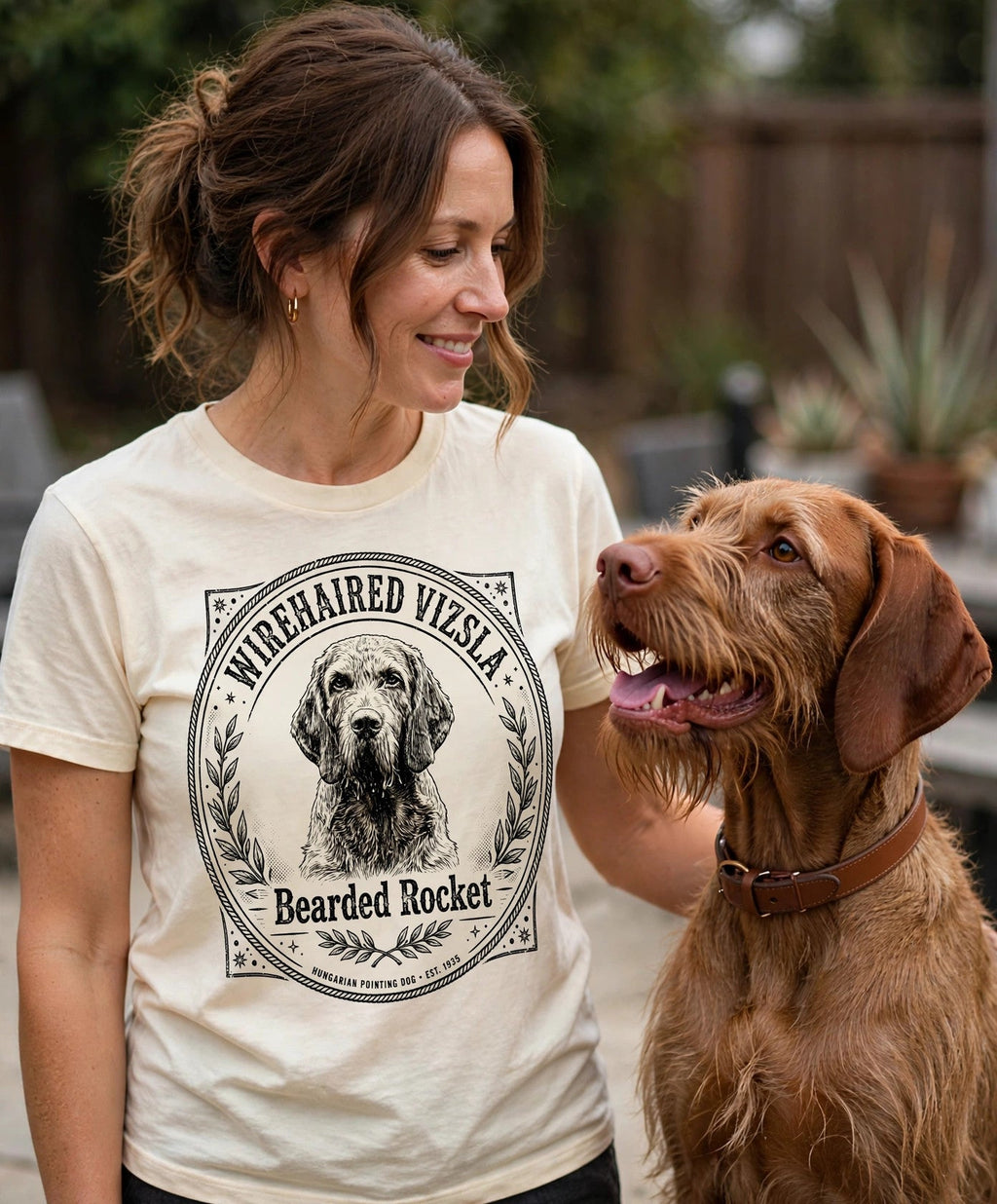 'Bearded Rocket' Wirehaired Vizsla T-Shirt — alternate view