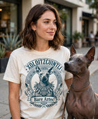 'Bare Aztec' Xoloitzcuintli T-Shirt in Butter