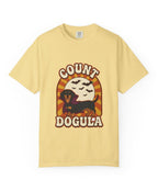 Dachshund Count Dogula Halloween Tee - Butter