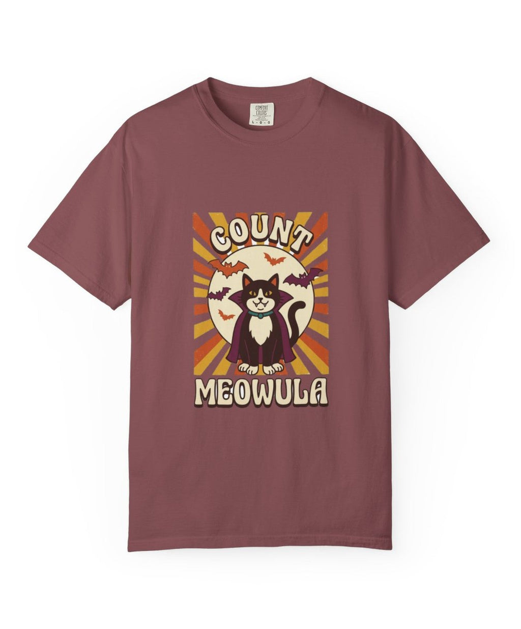 Cat Count Meowula Halloween Tee - Brick Mockup